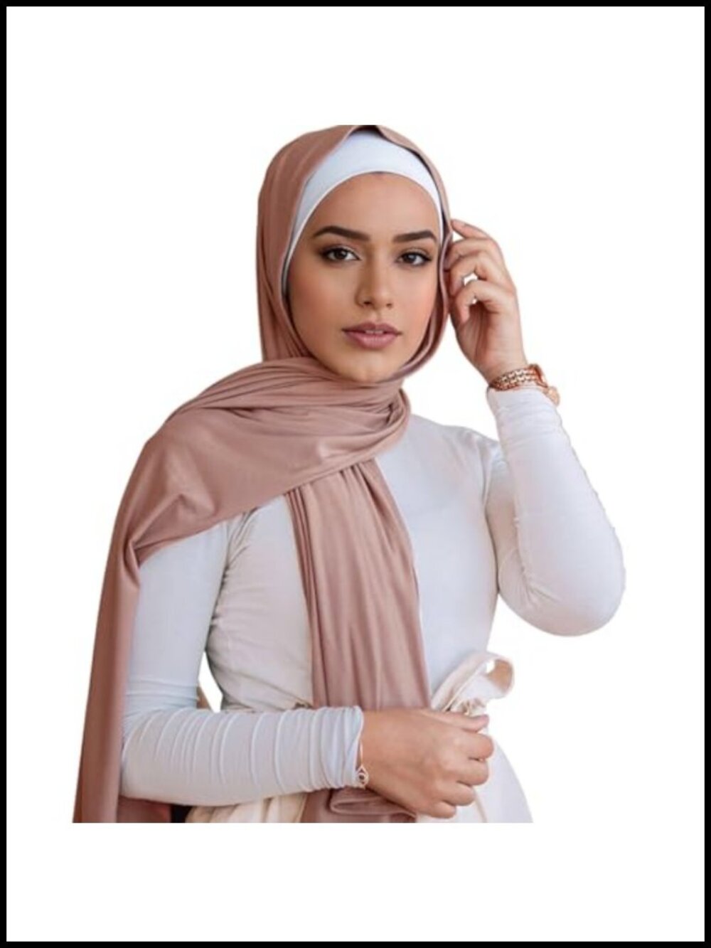 Modal Silk Scarf Women Long Head Wrap Stretch Hair Shawl Multi-Use